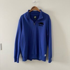 Roots Men's Royal Blue Quarter-Zip Pullover Sweater